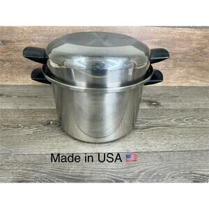 Vintage Seal-o-Matic Stainless Steel 6 Qt Stock Pot / Dutch Oven w/ Domed Lid